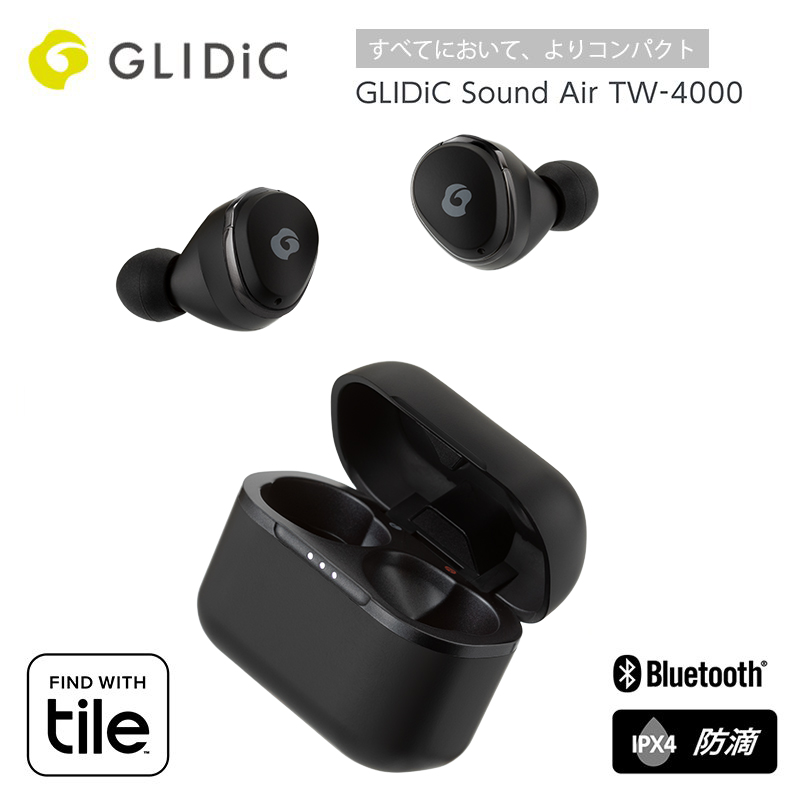 GLIDiC Sound Air TW-4000 クールブラック 完全ワイヤレスイヤホン 