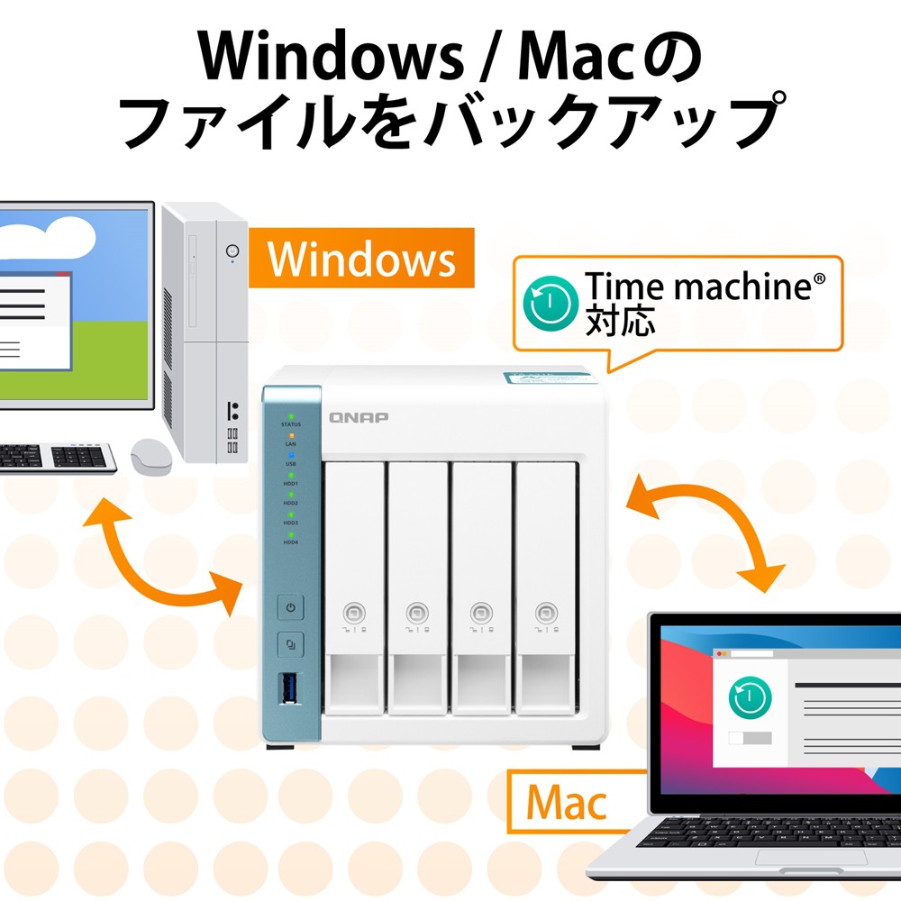 QNAP NAS 4ベイ 4TB TS431K タワー 3年保証 | SoftBank公式 iPhone