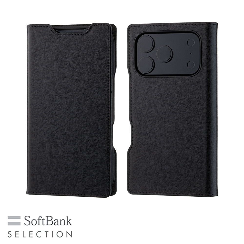 【予約商品】SoftBank SELECTION Leather Flip for iPhone 17 Pro SB-I025-FPLS/BK