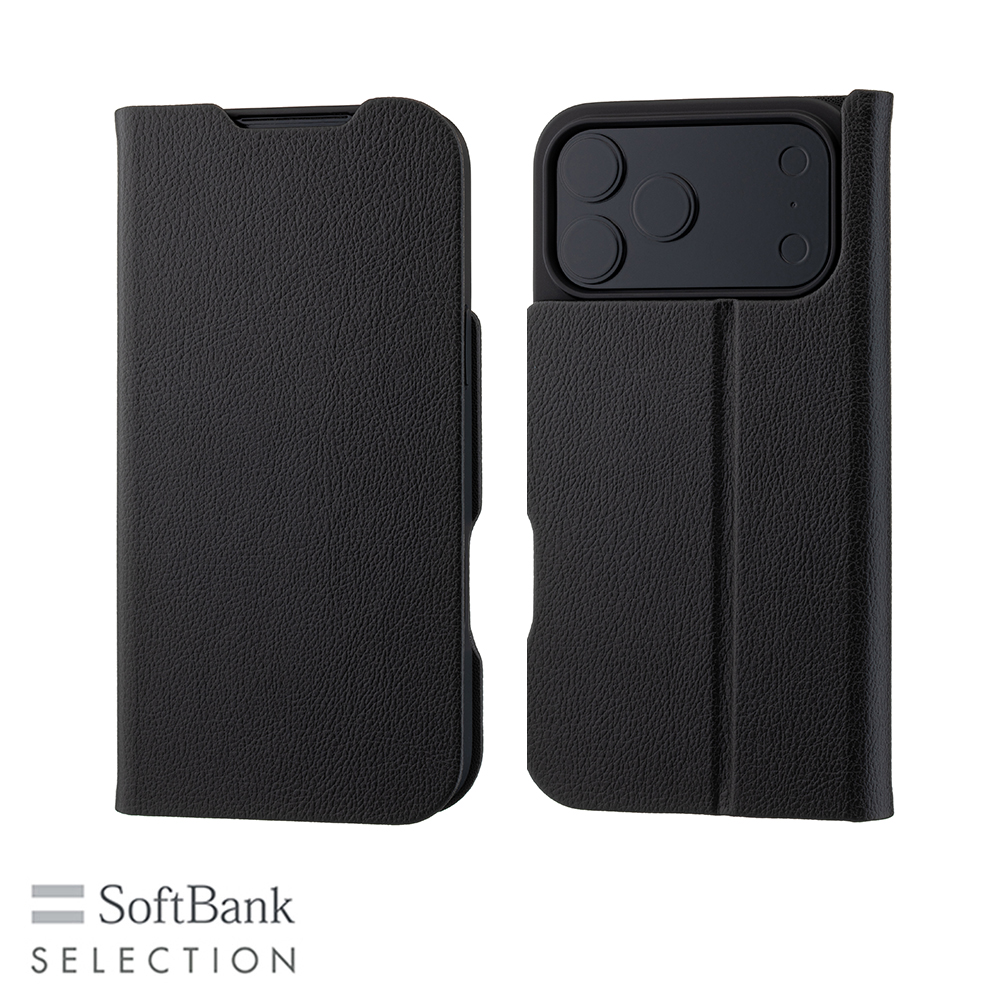 【予約商品】SoftBank SELECTION マグネティック Stand Flip for iPhone 17 Pro Max ブラック SB-I026-FBMG/BK