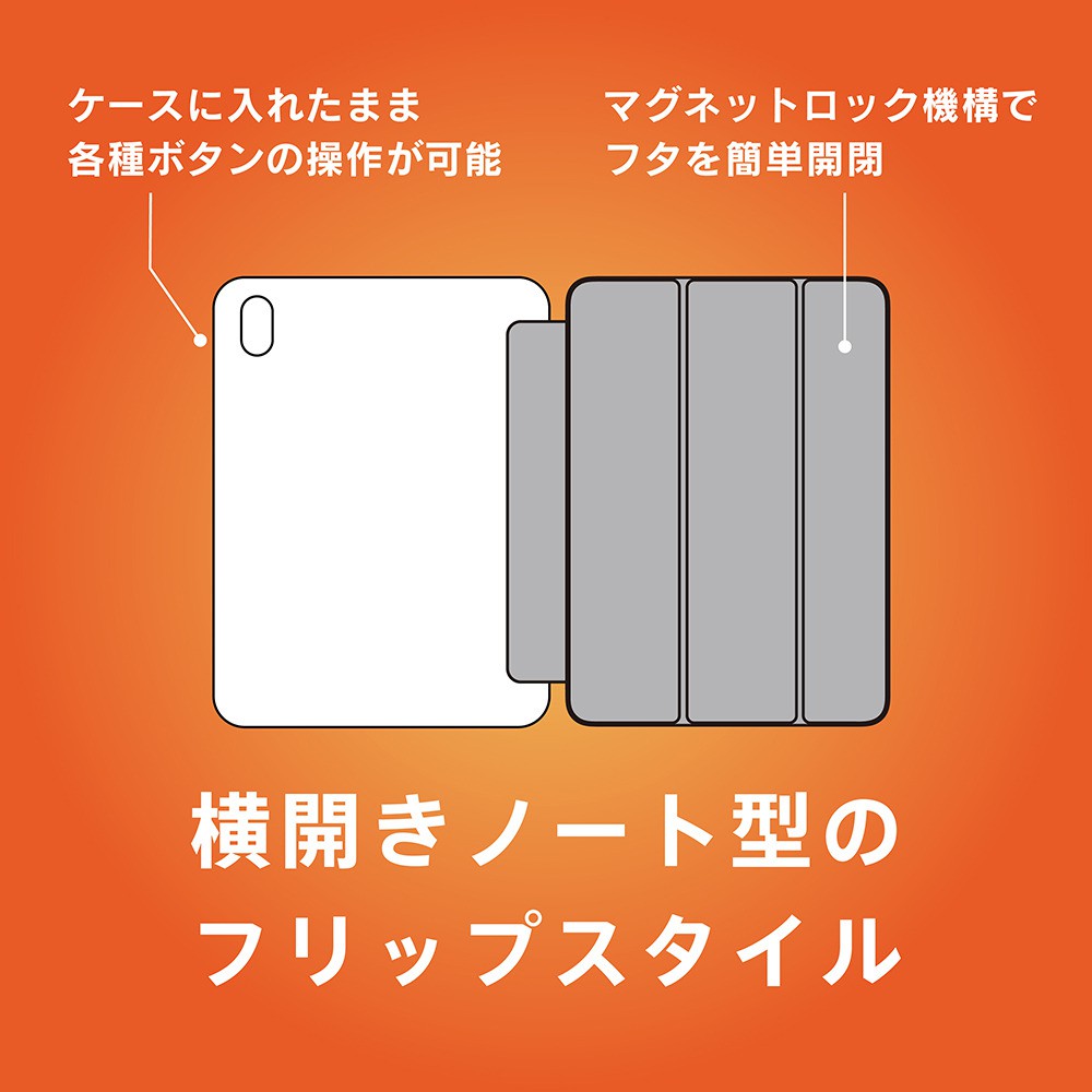 Simplism iPad A16 第11世代対応 耐衝撃 フリップケース スタンド機能