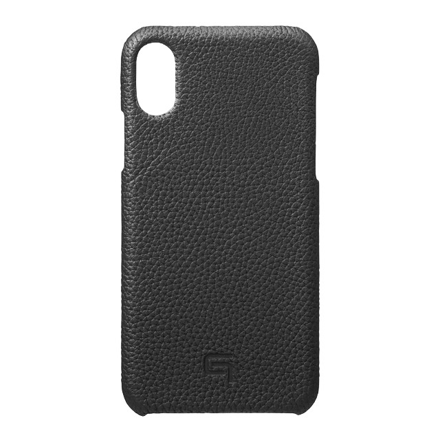 【アウトレット】 坂本ラジヲ Shrunken-Calf Leather Shell Case for iPhone XS/X Black