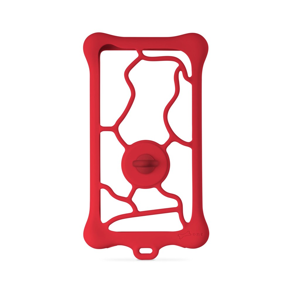 Bone Collection LanyardPhoneBubbleTie2-L-R マルチサイズ6.1～7.2インチ対応 オールシリコン製スマートフォンケース Red