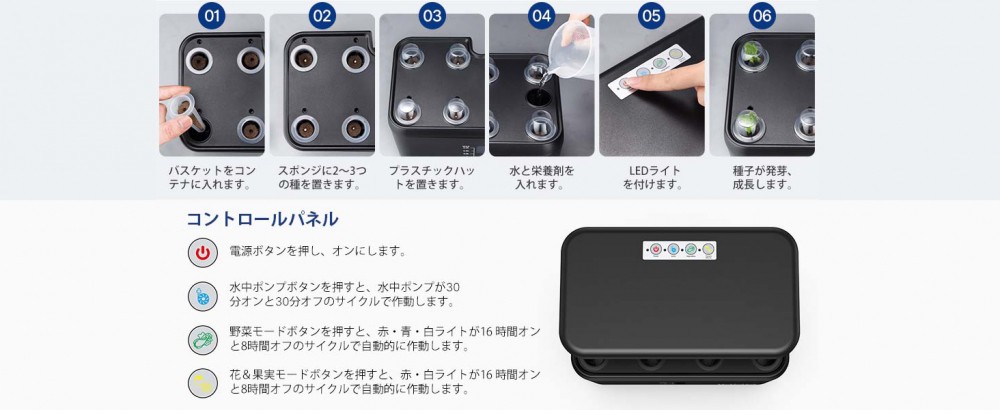 iDOO 屋内水耕栽培キット 8 ポッド ブラック | スマート家電