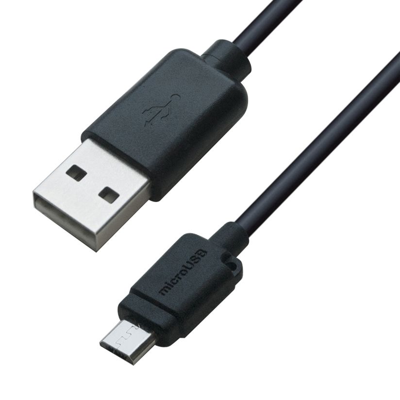 カシムラ AJ-465 USB充電&同期ケーブル 50cm 1.8A micro BK