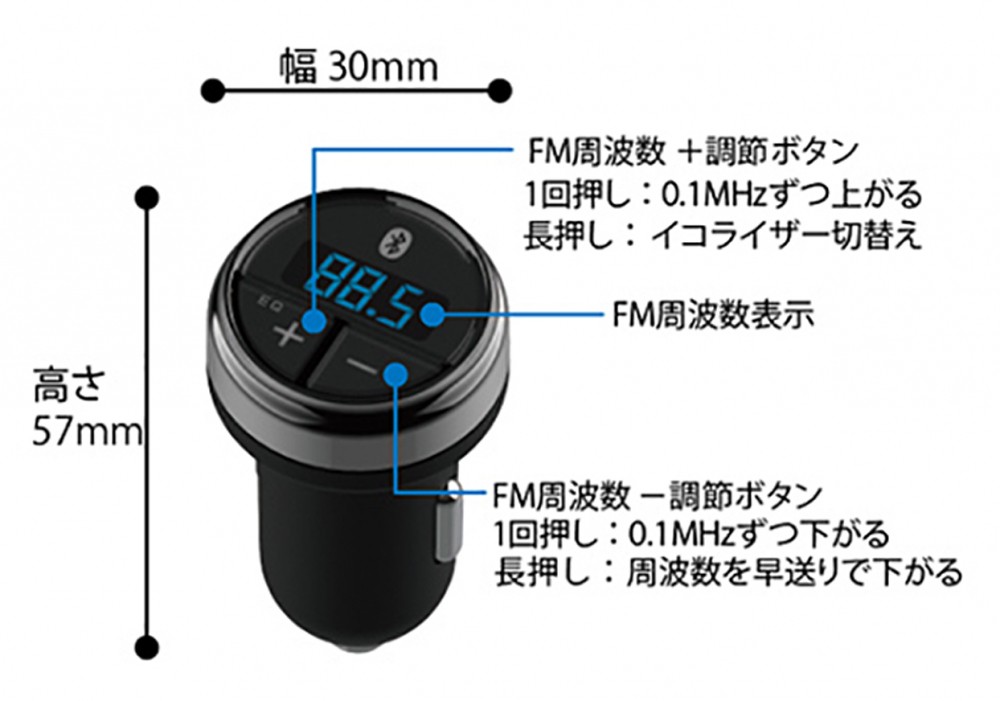 カシムラ KD-212 Bluetooth FMトランスミッター フルバンド  SoftBank公式  iPhone/スマートフォンアクセサリーオンラインショップ