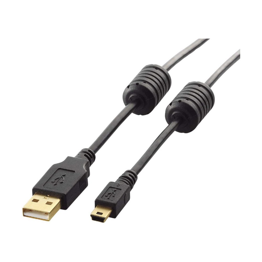 エレコム USB2.0ケーブル/フェライトコア付 A-miniBタイプ/5.0m(ブラック)