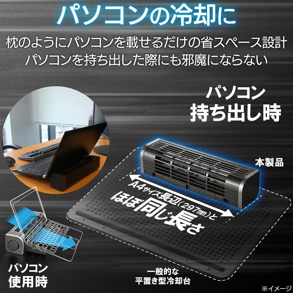 エレコム ELECOM USB扇風機/2Wayタイプ/風量調整/冷却台機能