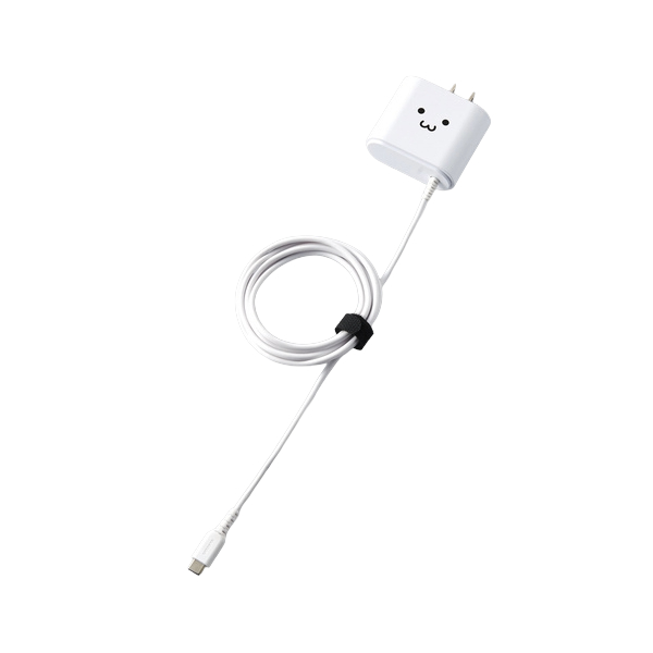 エレコム AC充電器/Type-Cケーブル一体型/2.4A出力/1.5m/ホワイトフェイス MPA-ACC01WF