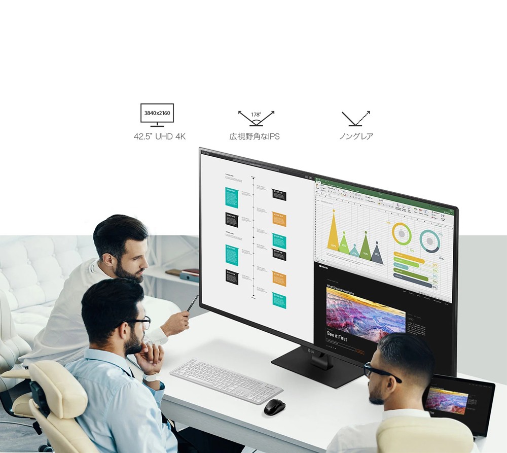 LG Electronics Japan 42.5型 4K IPSモニター ブラック | 【公式