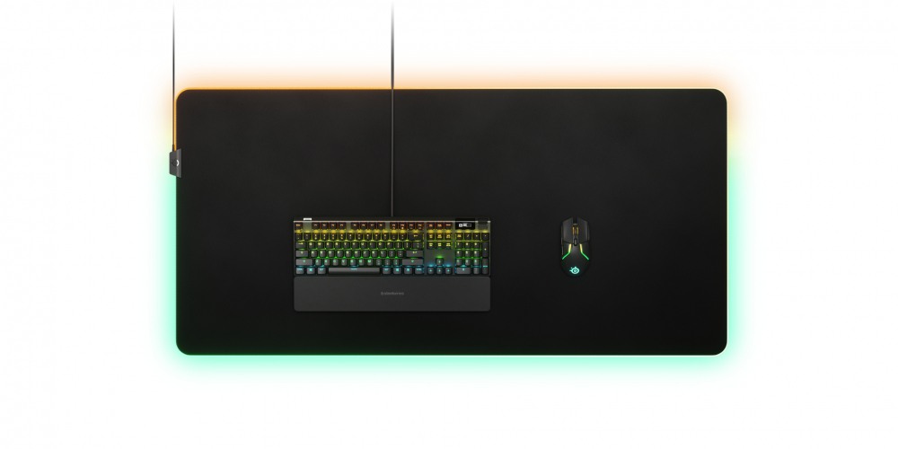 SteelSeries ゲーミングマウスパッド 大型 RGBイルミネーション ノンスリップラバーベース 12.2cm×59cm×0.4cm