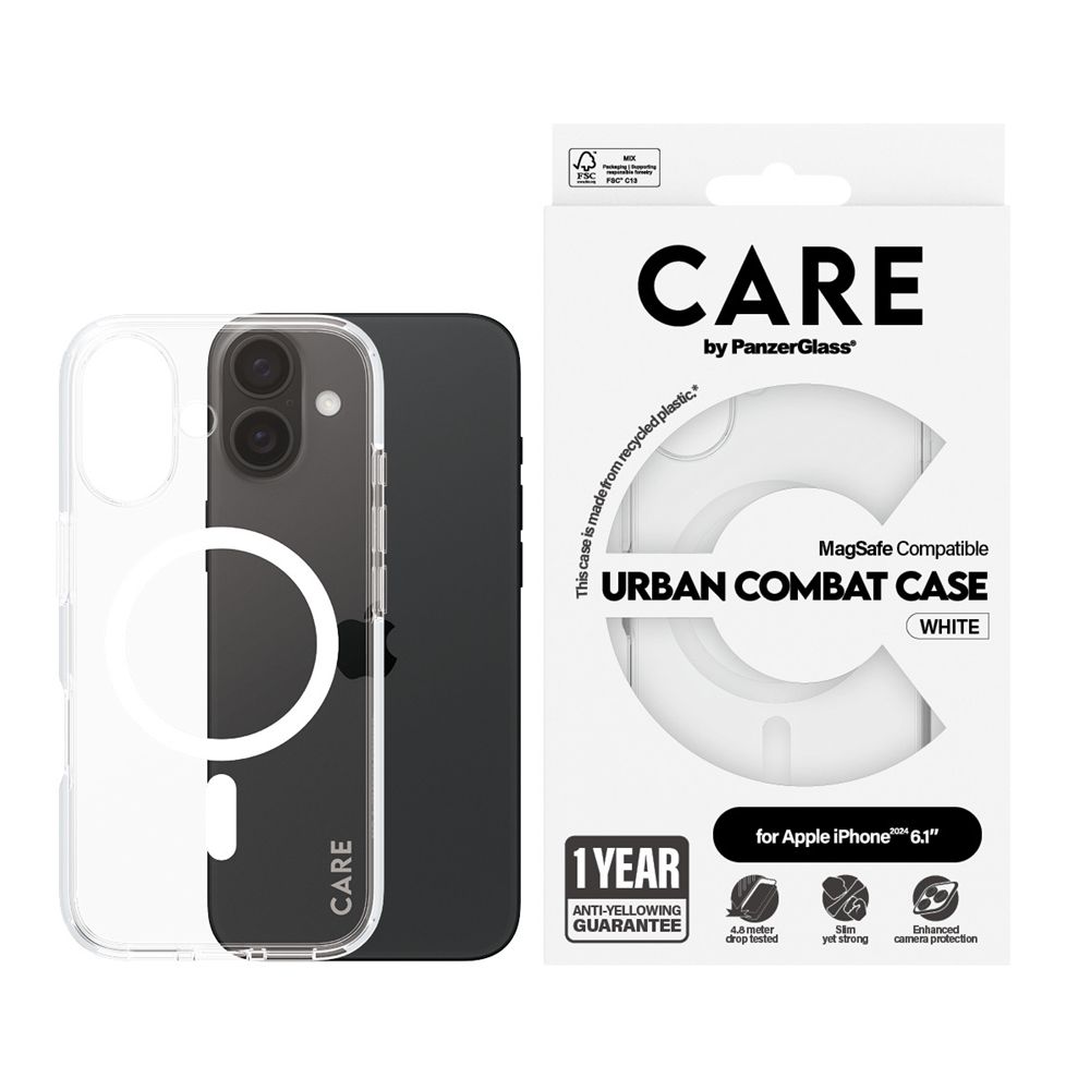 iPhone 16 CARE by PanzerGlass Case Flagship White MagSafe |  スマート家電／IoTを進めるならトレテク公式通販サイト