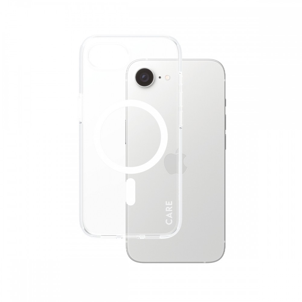 iPhone 16e CARE by PanzerGlass Flagship Case Transparent Urban Combat w/White MagSafe