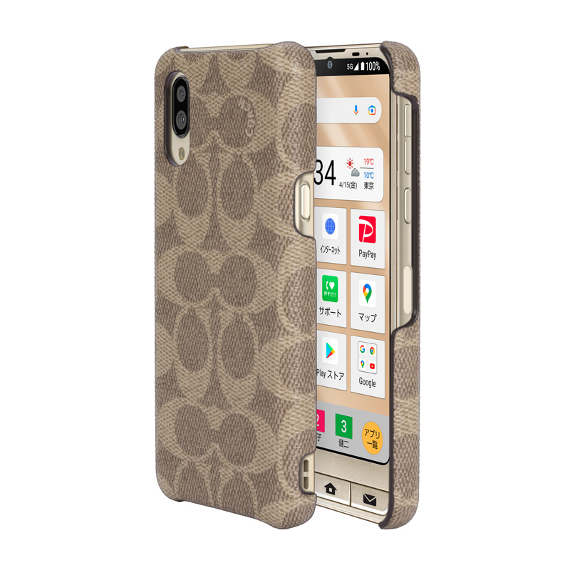 COACH Slim Wrap Case for シンプルスマホ6 Signature C Khaki コーチ |  スマート家電／IoTを進めるならトレテク公式通販サイト