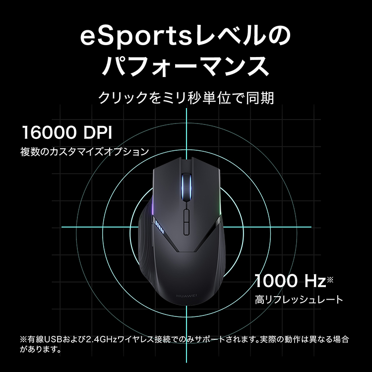 送料無料 HUAWEI(ファーウェイ) ワイヤレスマウス(ブラック) GT MOUSE