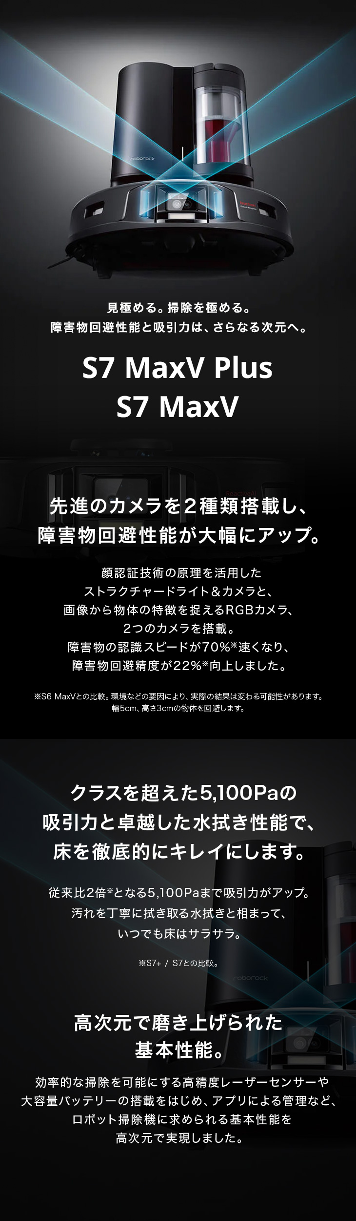 Roborock ロボロック S7 MaxV 黒 ロボット掃除機 S7M52-04 | 【公式