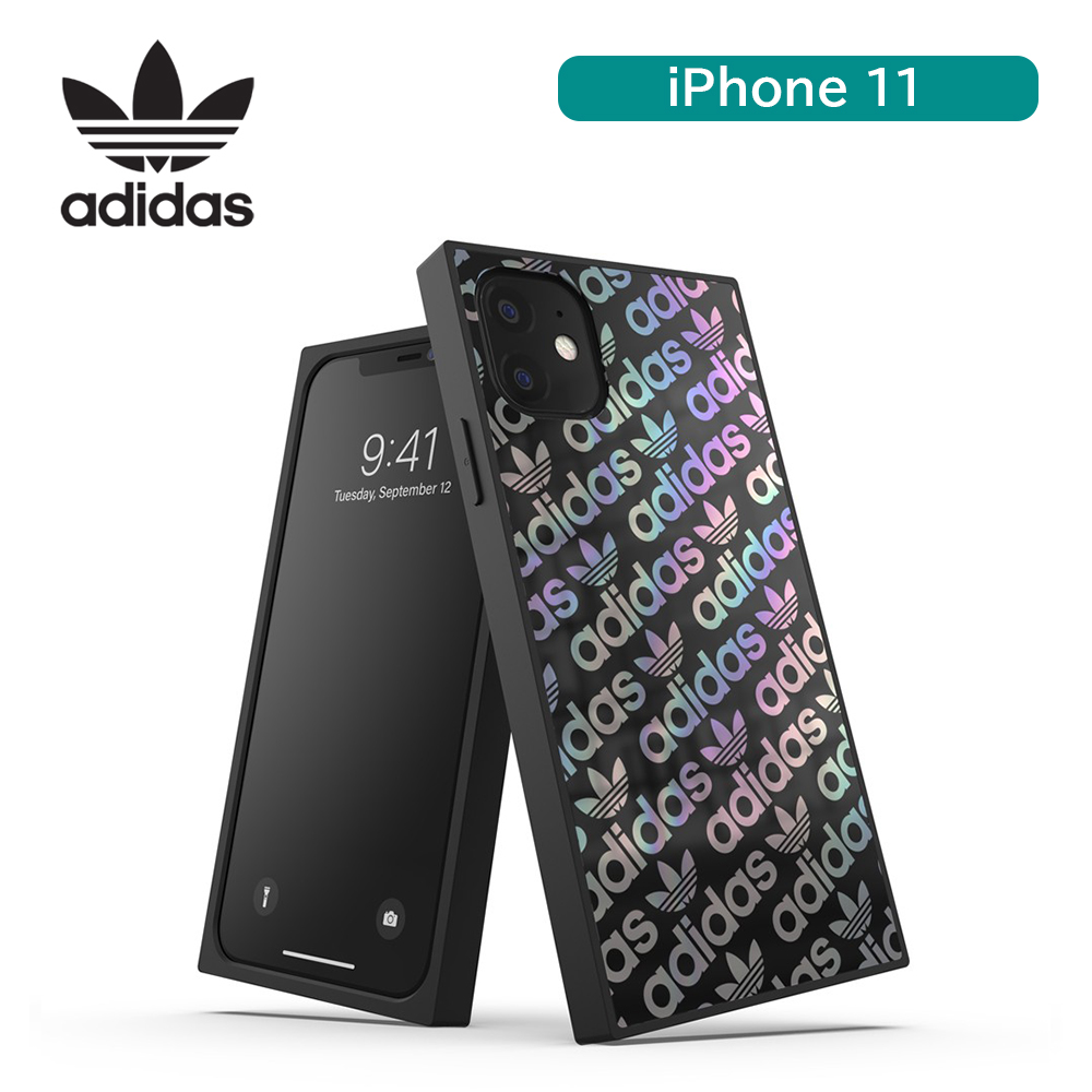 【アウトレット】iPhone 11 adidas アディダス   OR SQUARE CASE FW19 black/holographic