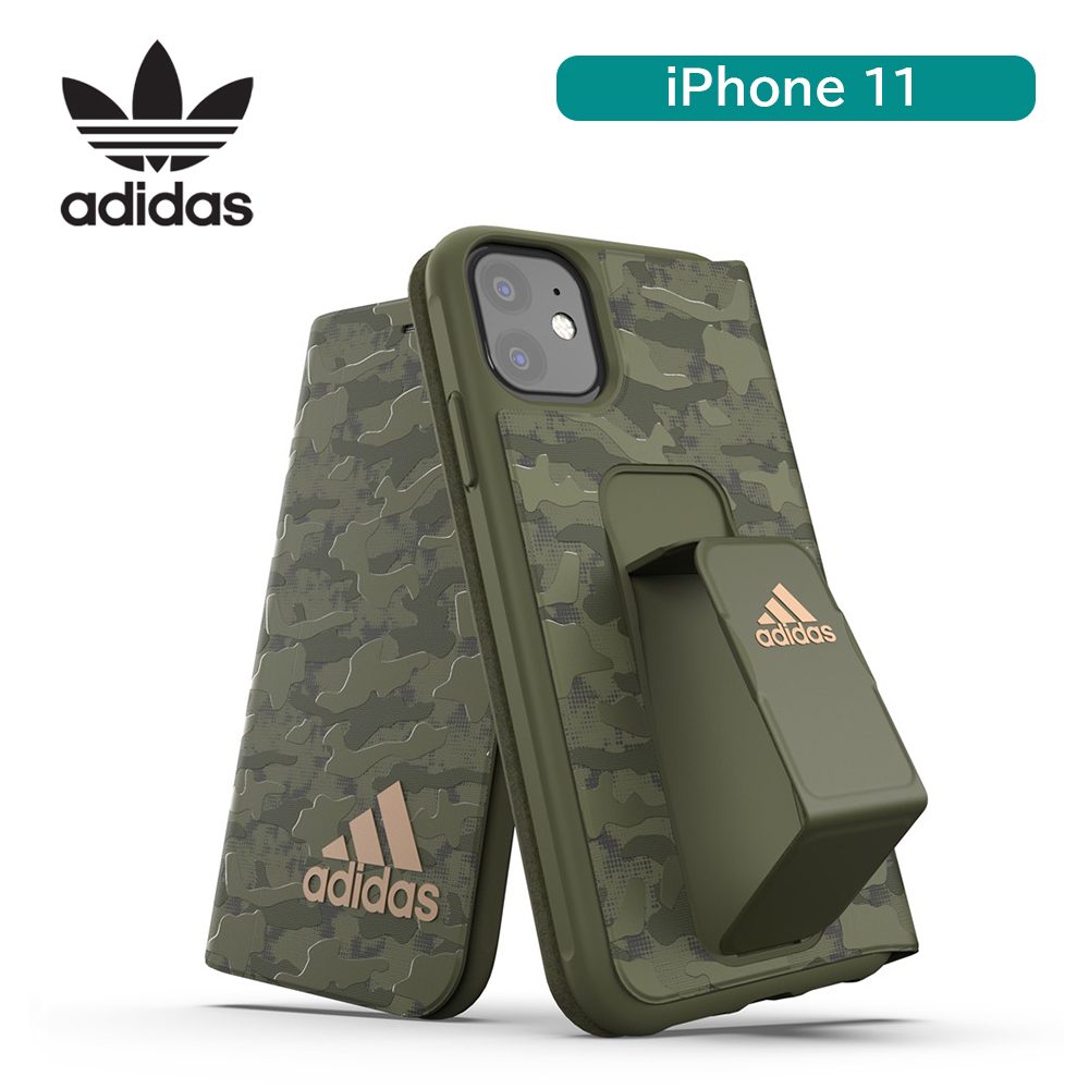 【アウトレット】iPhone 11 adidas アディダス SP Folio grip case CAMO FW19 Tech olive