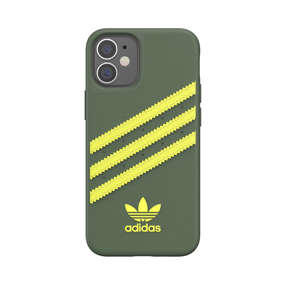 【アウトレット】 adidas アディダス  iPhone 12 mini OR Moulded Case SAMBA FW20 wild pine/acid yellow ※パッケージ不良アウトレット