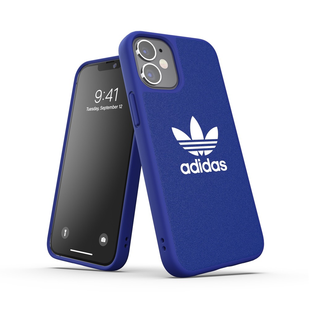 【アウトレット】iPhone 12 mini adidas アディダス  OR Moulded Case CANVAS FW20/SS21 ブルー