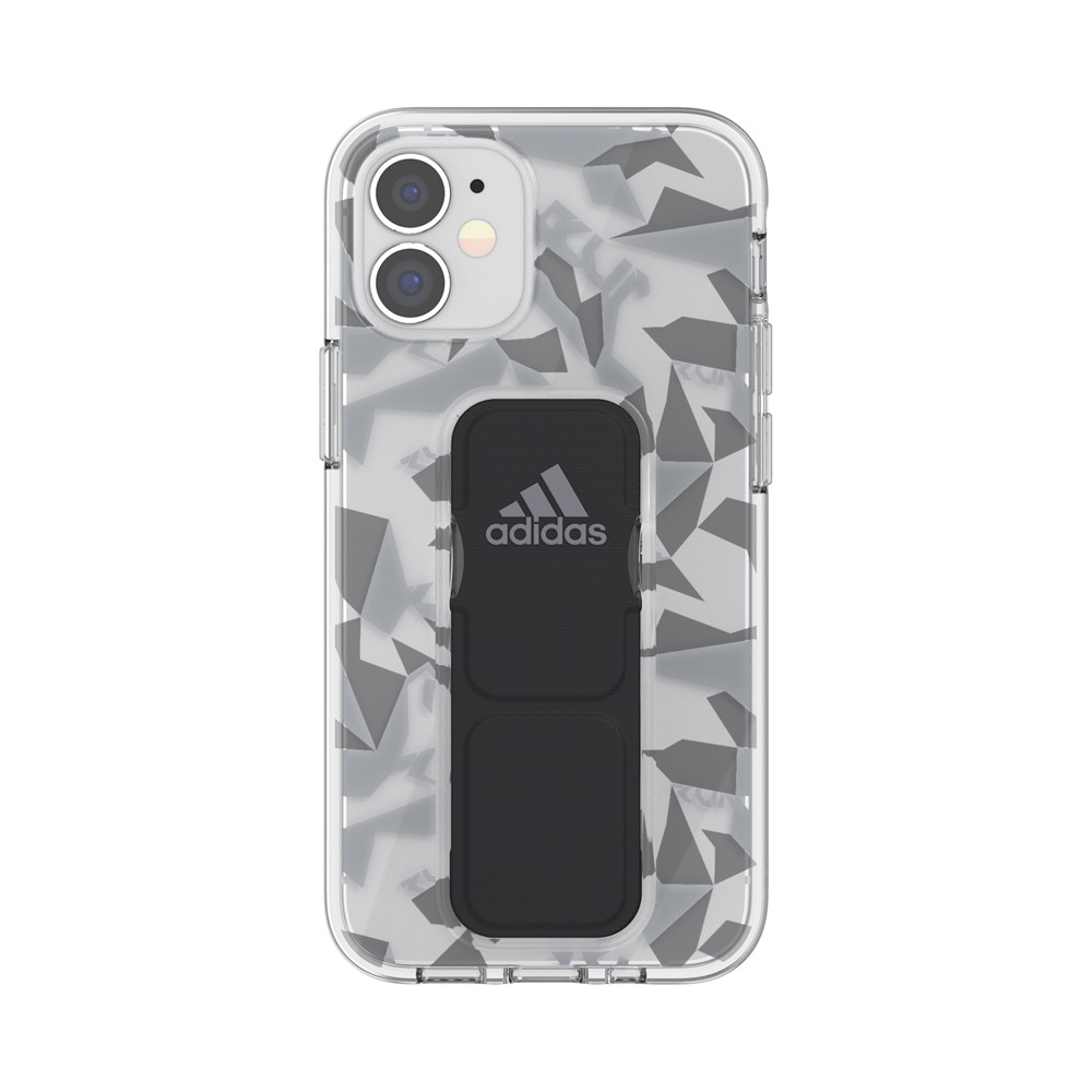 【アウトレット】 iPhone 12 mini adidas アディダスSP Clear Grip Case FW20 grey/black