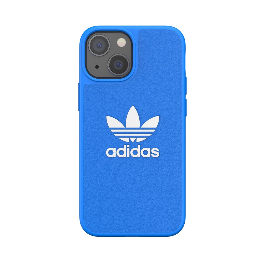 adidas アディダス スマホケース ハード ケース iPhone13mini TPU ロゴ ブルー 2021 OR Moulded Case BASIC FW21 bluebird/white