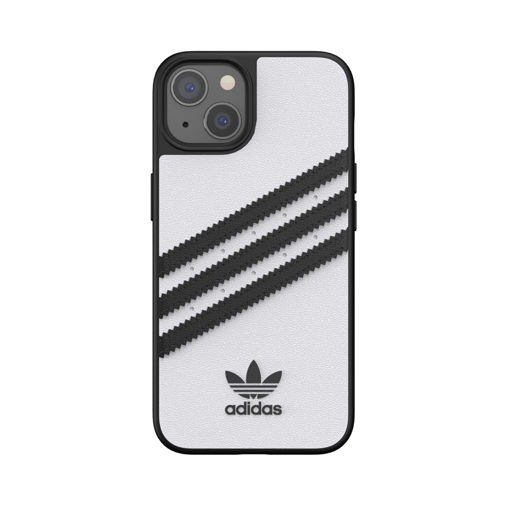 【アウトレット】adidas アディダス スマホケース ハード ケース iPhone13 TPU ロゴ ホワイト 2021 OR Moulded Case PU FW21 white/black