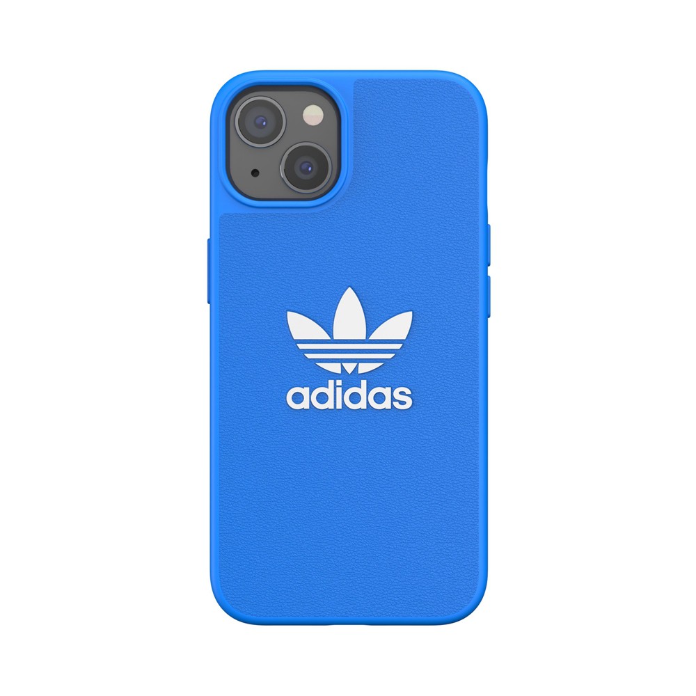 【アウトレット】adidas アディダス スマホケース ハード ケース iPhone13 TPU ロゴ ブルー 2021 OR Moulded Case BASIC FW21 bluebird/white