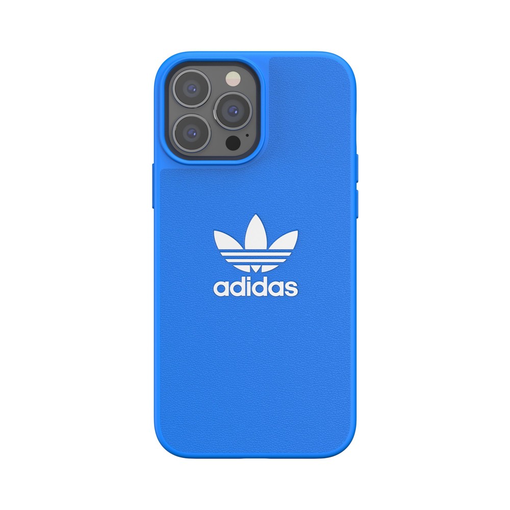 adidas アディダス スマホケース ハード ケース iPhone13ProMax TPU ロゴ ブルー 2021 OR Moulded Case BASIC FW21 bluebird/white