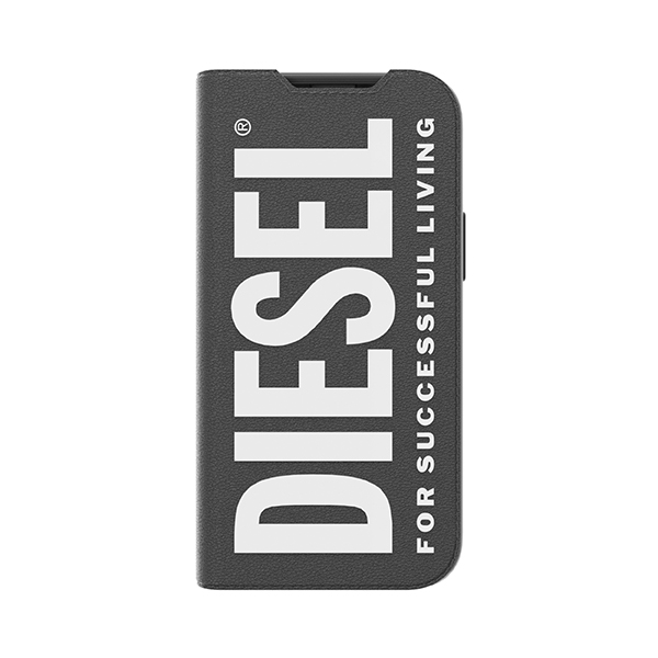 新品 DIESEL 手帳型 iPhone13 mini ケース BK/WH