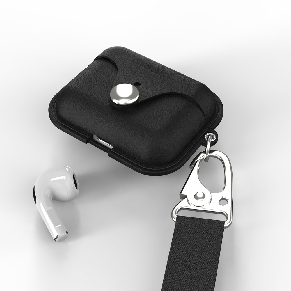 DIESEL ディーゼル AirPods 3 Airpod Case Leather FW22 black/white