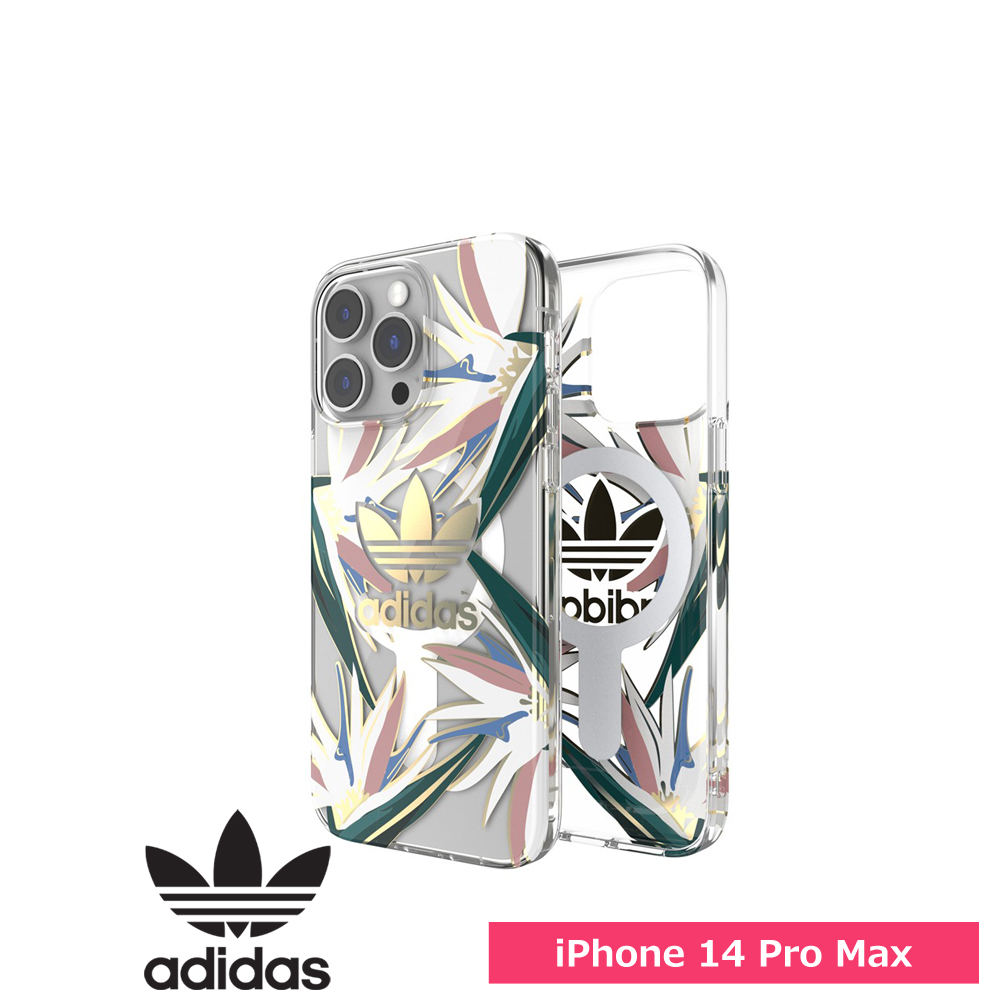 Adidas アディダス iPhone 14 Pro Max OR magsafe clear case FW22 clear/gold/mauve/emer