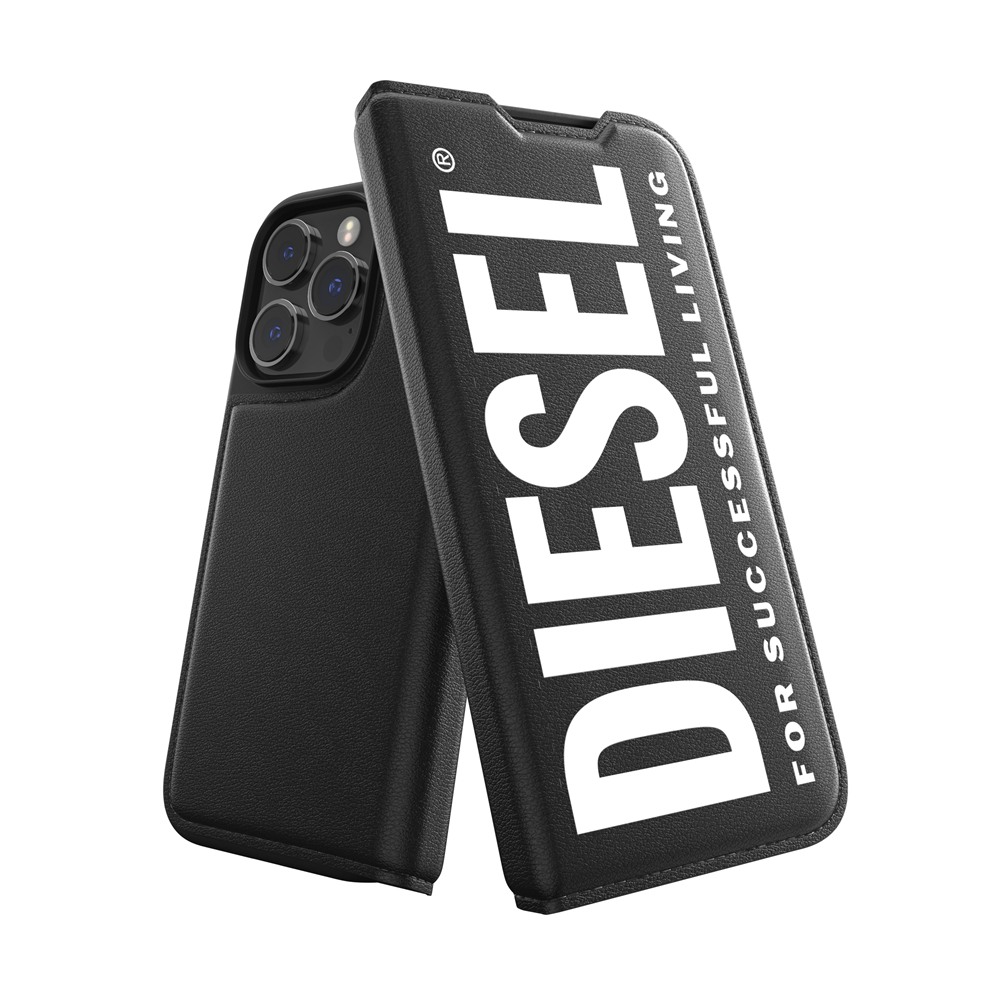 DIESEL ディーゼル iPhone 14 Pro Booklet Case Core FW22 black/white