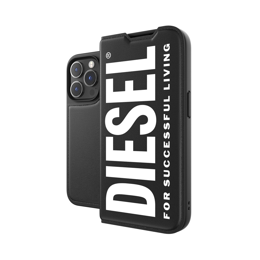 DIESEL ディーゼル iPhone 14 Pro Booklet Case Core FW22 black/white 