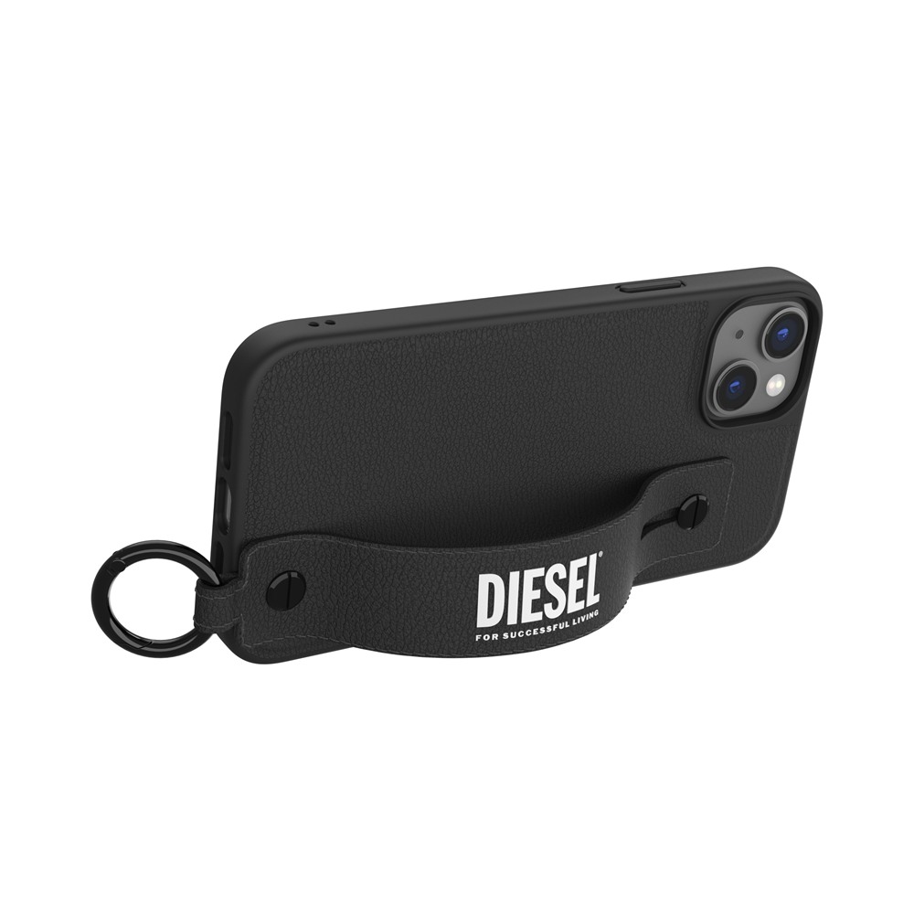 DIESEL ディーゼル iPhone 14 Plus Leather Handstrap Case FW22 black