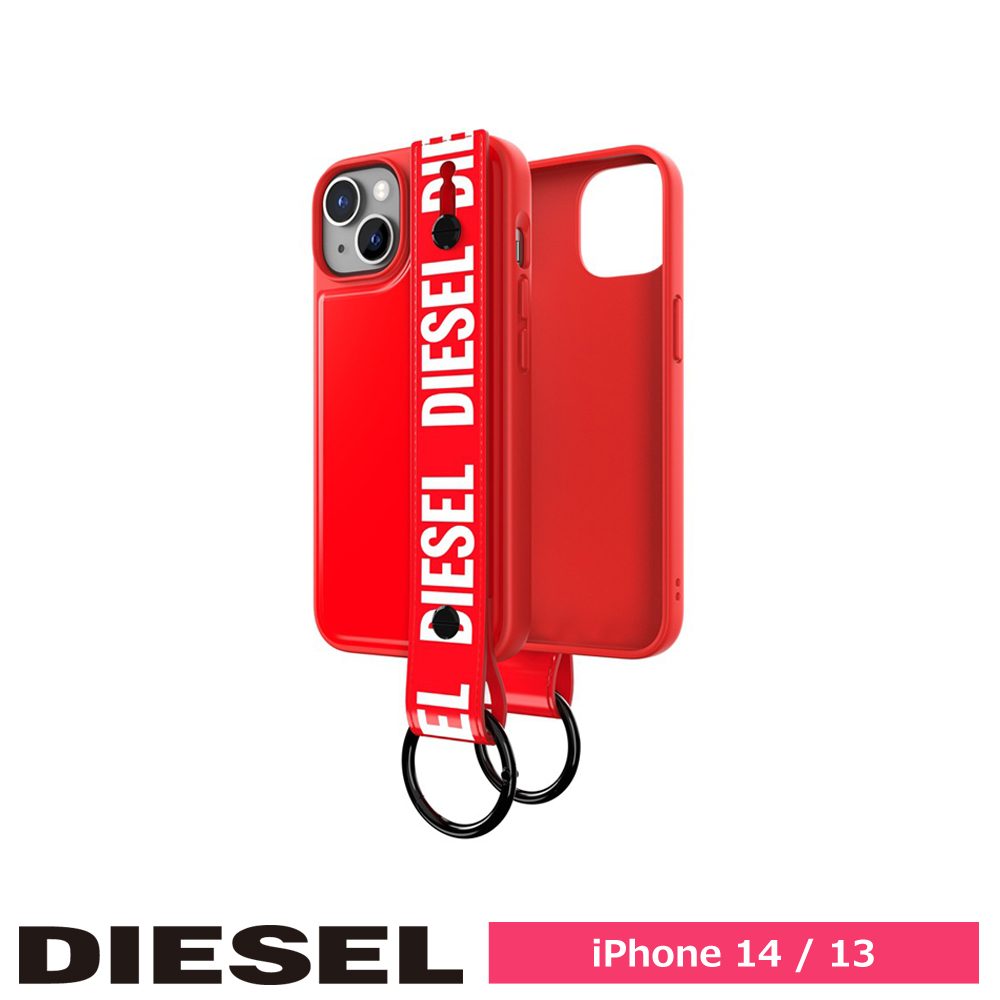 DIESEL ディーゼル iPhone 14 / iPhone 13 Handstrap Case FW22 red/white