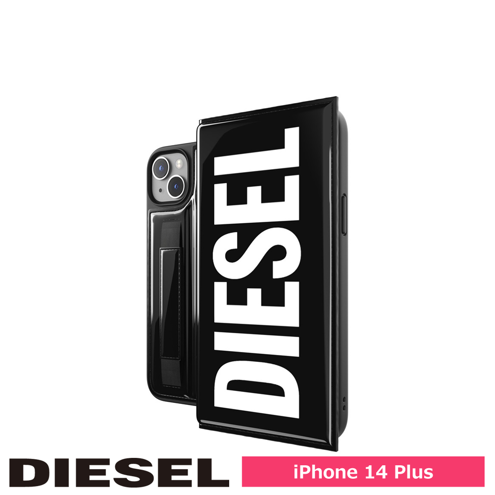 DIESEL ディーゼル iPhone 14 Plus Wallet Case FW22 black/white