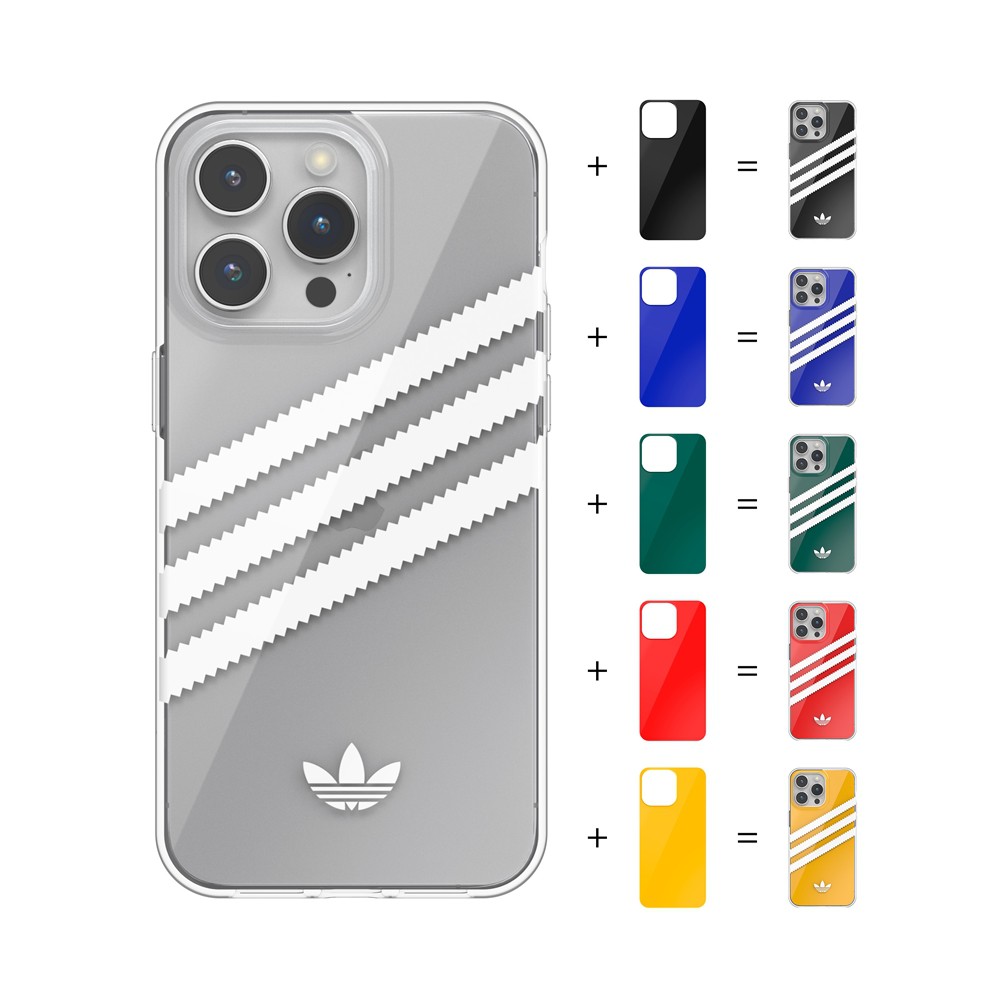 Adidas アディダス iPhone 15 Pro Max adidas OR 3-stripes clear case with film inserts FW23 colourful iPhoneケース スマホケース