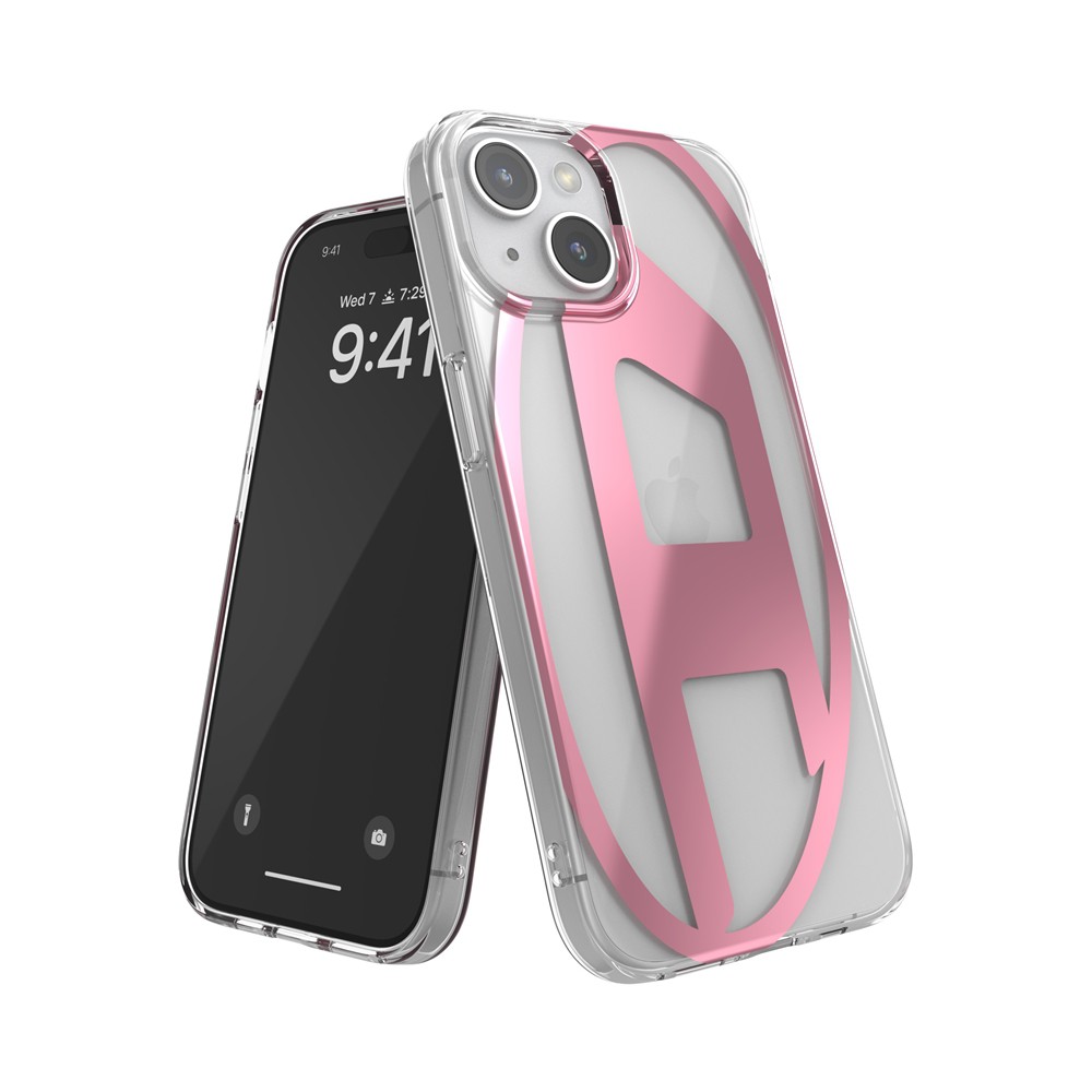 DIESEL ディーゼル iPhone 15 Diesel Oval D Clear Case D FW23 pink metallic