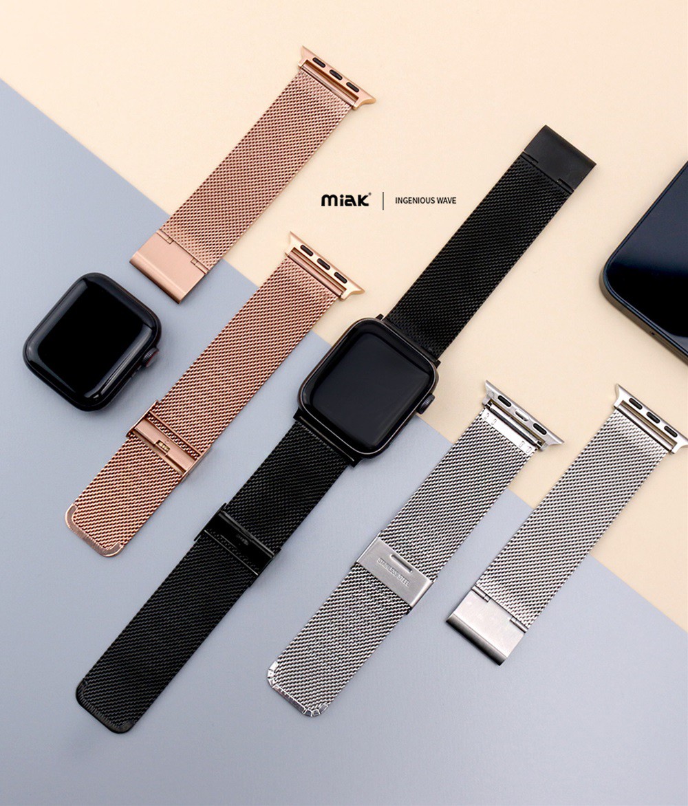 miak ミアック CLIP MESH BAND for Apple Watch 45/44/42mm ローズ