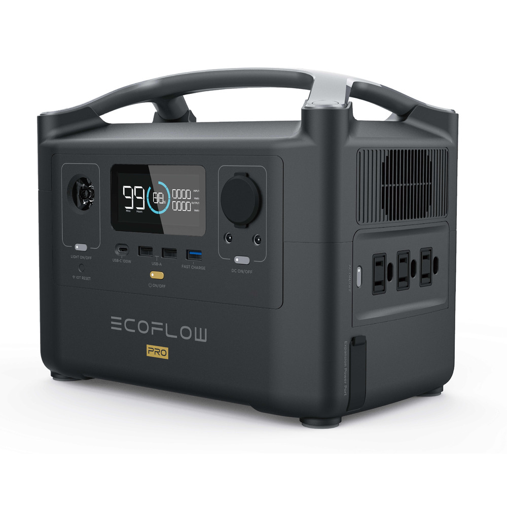 EcoFlow エコフロー RIVER Pro ポータブル電源720Wh ブラック 定格出力