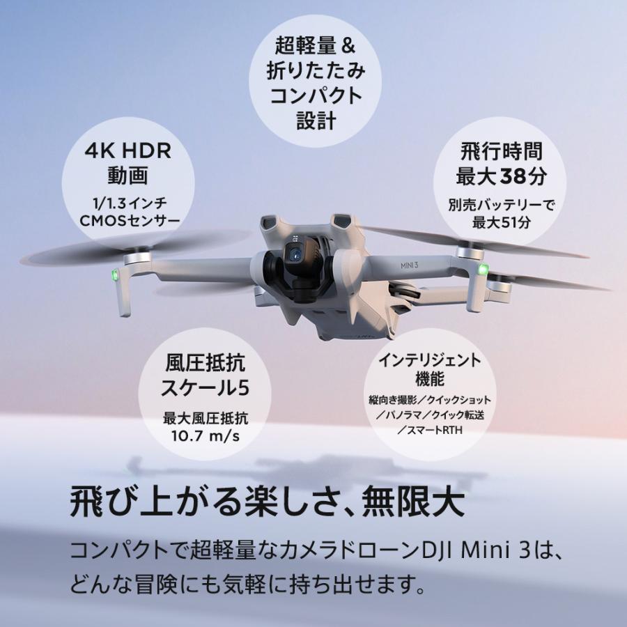 お得な2点セット ドローン DJI Mini 3 DJI RC付 Fly More Combo Plus +