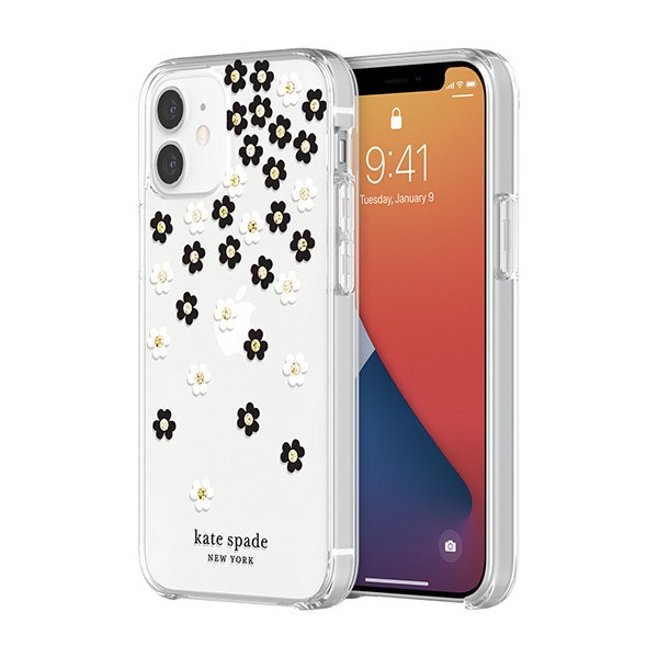 アウトレット Kate Spade ケイトスペード Iphone12mini Scattered Flowers Black White ケース 透明 クリア 花 ブランド おしゃれ 可愛い 白 ホワイト 黒 ブラック Softbank公式 Iphone スマートフォンアクセサリーオンラインショップ