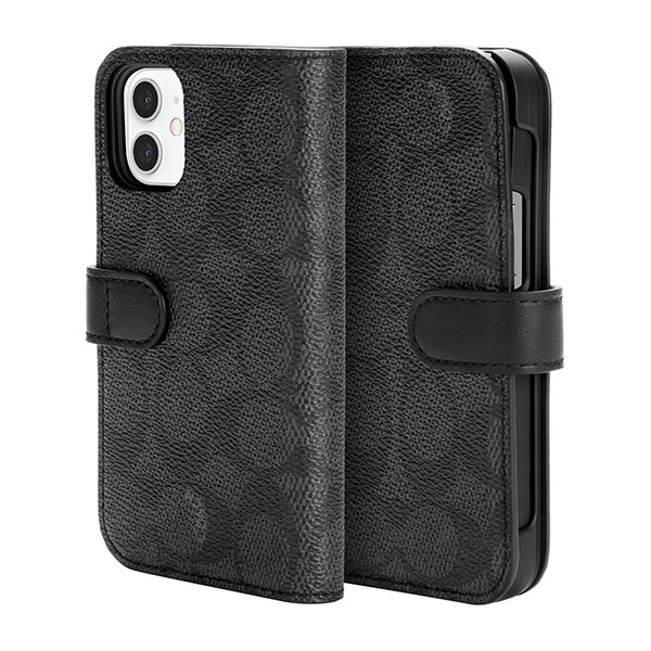 COACH Folio Case Signature C Black 手帳型ケース iPhone 12