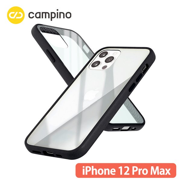 Campino カンピーノ Anti-shock Slim Case for iPhone 12 Pro Max 耐衝撃ケース トープブラック 3色の付替ボタンをカスタマイズ ネコポス便配送