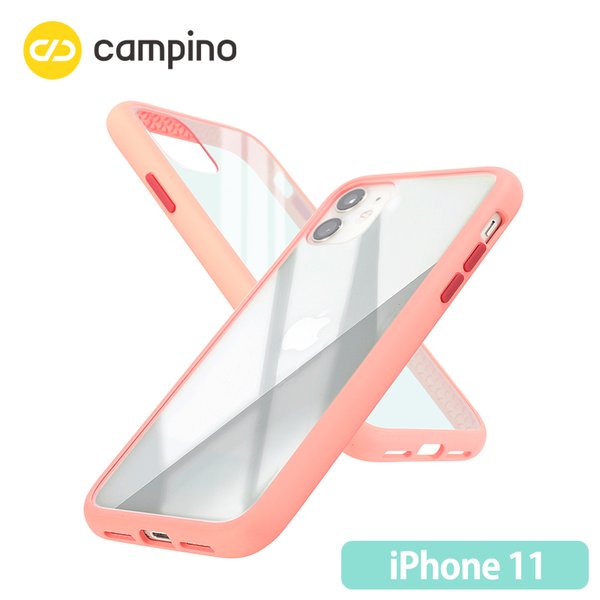 Campino カンピーノ Anti-shock Slim Case for iPhone 11 耐衝撃ケース フラミンゴピンク 3色の付替ボタンをカスタマイズ 衝撃吸収率85% ネコポス便配送