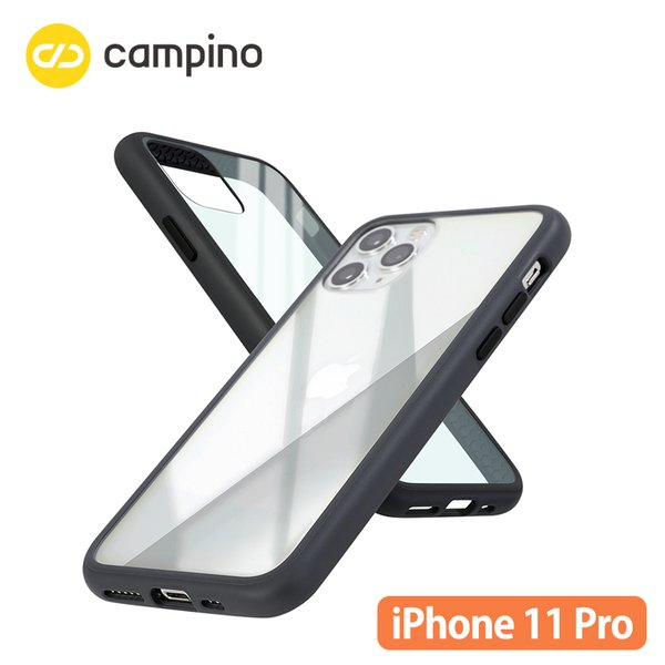 Campino カンピーノ Anti-shock Slim Case for iPhone 11 Pro 耐衝撃ケース トープブラック 3色の付替ボタンをカスタマイズ ネコポス便配送