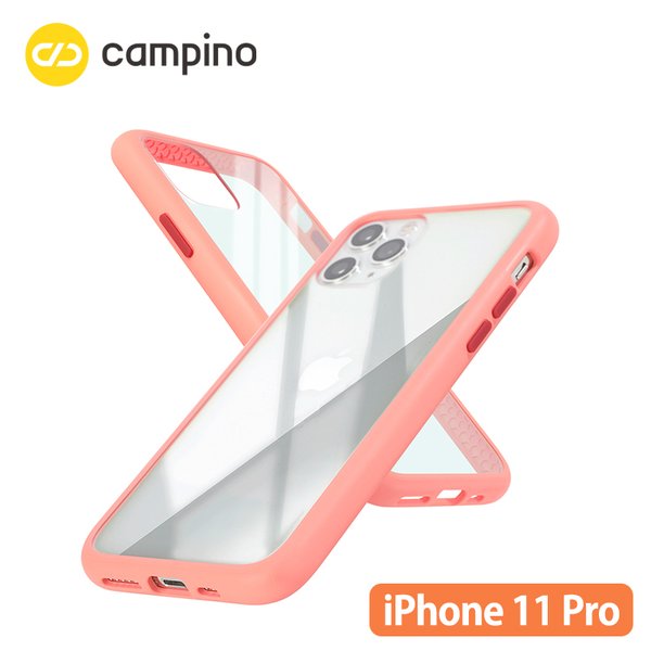 Campino カンピーノ Anti-shock Slim Case for iPhone 11 Pro 耐衝撃ケース フラミンゴピンク 3色の付替ボタンをカスタマイズ 衝撃吸収率85% ネコポス便配送