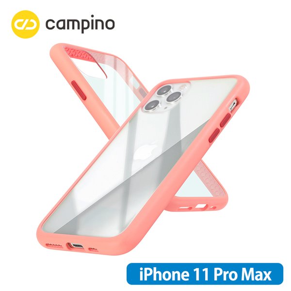 Campino カンピーノ Anti-shock Slim Case for iPhone 11 Pro Max 耐衝撃ケース フラミンゴピンク 3色の付替ボタンをカスタマイズ 衝撃吸収率85% ネコポス便配送