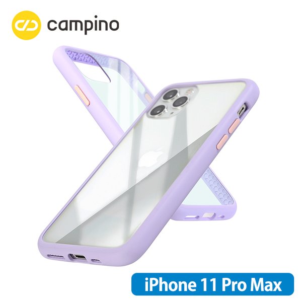 Campino カンピーノ Anti-shock Slim Case for iPhone 11 Pro Max 耐衝撃ケース ラベンダーパープル 3色の付替ボタンをカスタマイズ ネコポス便配送